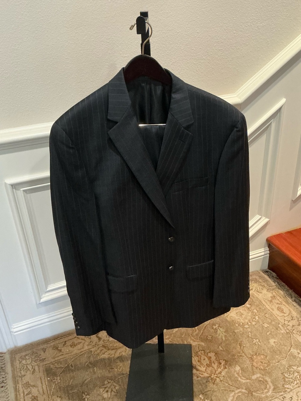 Lauren Ralph Lauren Charcoal Gray Subtle Pinstripe Suit 46R